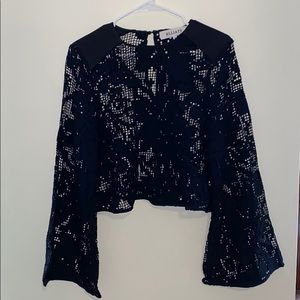 Elliatt black lace long sleeve shirt